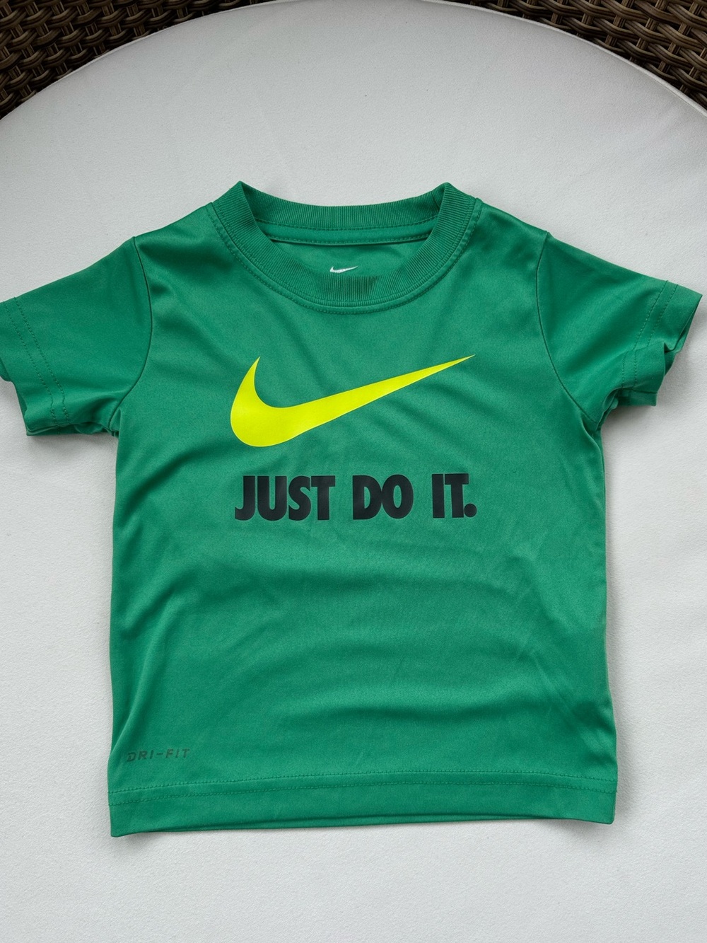 Nike 2T Green Kids' 'Just Do It.' Tee with Yellow Swoosh